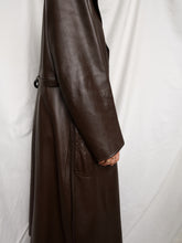 Load image into Gallery viewer, Brown leather coat