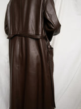 Load image into Gallery viewer, Brown leather coat