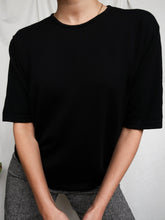 Load image into Gallery viewer, Black knitted tee