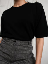 Load image into Gallery viewer, Black knitted tee
