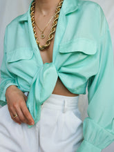 Load image into Gallery viewer, "Sky" satin shirt