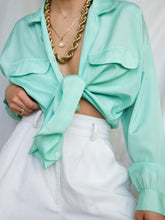 Load image into Gallery viewer, "Sky" satin shirt