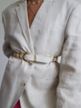 Load image into Gallery viewer, White leather belt