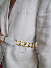 Load image into Gallery viewer, White leather belt