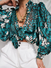 Load image into Gallery viewer, "Orchid" printed blouse