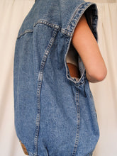 Load image into Gallery viewer, Sleeveless denim jacket