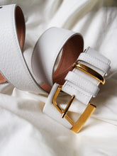 Load image into Gallery viewer, white leather belt
