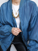 Load image into Gallery viewer, blue petrol silk bombers