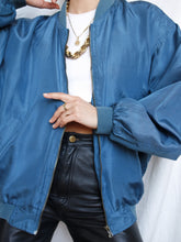 Load image into Gallery viewer, blue petrol silk bombers