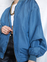 Load image into Gallery viewer, blue petrol silk bombers