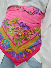 Load image into Gallery viewer, "Flower carpet" silk scarf