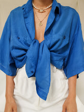 Load image into Gallery viewer, "Majorelle" silk shirt