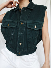 Load image into Gallery viewer, "Nina" sleeveless denim jacket