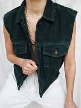 Load image into Gallery viewer, "Nina" sleeveless denim jacket