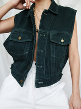 Load image into Gallery viewer, "Nina" sleeveless denim jacket