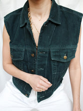 Load image into Gallery viewer, "Nina" sleeveless denim jacket