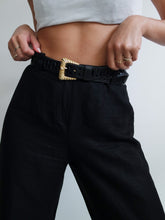 Load image into Gallery viewer, Black leather belt