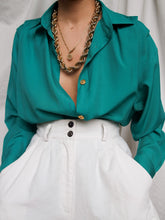 Load image into Gallery viewer, "Misako" green shirt