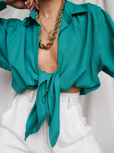Load image into Gallery viewer, "Misako" green shirt