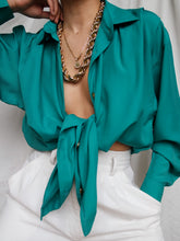Load image into Gallery viewer, "Misako" green shirt