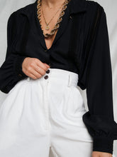 Load image into Gallery viewer, "Davy" black blouse