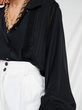 Load image into Gallery viewer, "Davy" black blouse