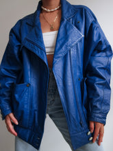 Load image into Gallery viewer, "Into the blue" leather jacket