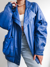 Load image into Gallery viewer, "Into the blue" leather jacket