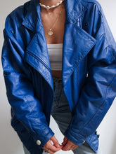 Load image into Gallery viewer, "Into the blue" leather jacket