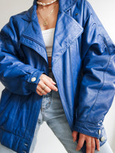Load image into Gallery viewer, "Into the blue" leather jacket