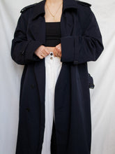 Load image into Gallery viewer, Dark blue trench coat