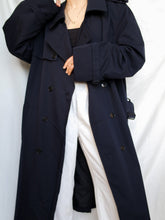 Load image into Gallery viewer, Dark blue trench coat