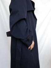 Load image into Gallery viewer, Dark blue trench coat