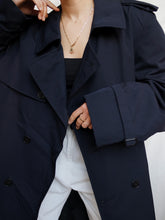 Load image into Gallery viewer, Dark blue trench coat