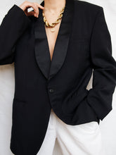 Load image into Gallery viewer, Black smocking blazer