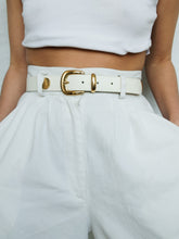 Load image into Gallery viewer, White leather belt