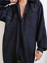 Load image into Gallery viewer, Black silk shirt