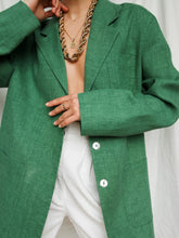 Load image into Gallery viewer, Green linen blazer