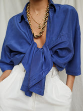 Load image into Gallery viewer, "Cobalt" silk shirt