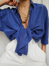 Load image into Gallery viewer, "Cobalt" silk shirt