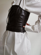 Load image into Gallery viewer, Dark brown Leather corset