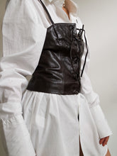 Load image into Gallery viewer, Dark brown Leather corset
