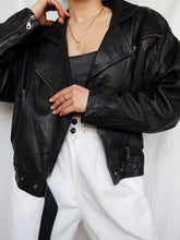 Load image into Gallery viewer, Black leather jacket