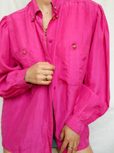 Load image into Gallery viewer, "Fushia" silk shirt