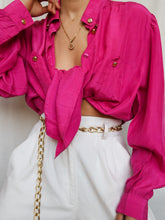 Load image into Gallery viewer, "Fushia" silk shirt