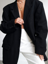 Load image into Gallery viewer, "Salomé" black cashmere and wool blazer