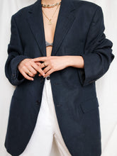 Load image into Gallery viewer, Blue linen blazer