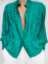 Load image into Gallery viewer, "Valiani" green silkblouse