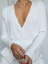 Load image into Gallery viewer, "Kahan" white wrap top