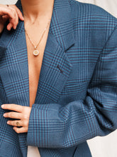 Load image into Gallery viewer, Blue houndstooth blazer (M men)